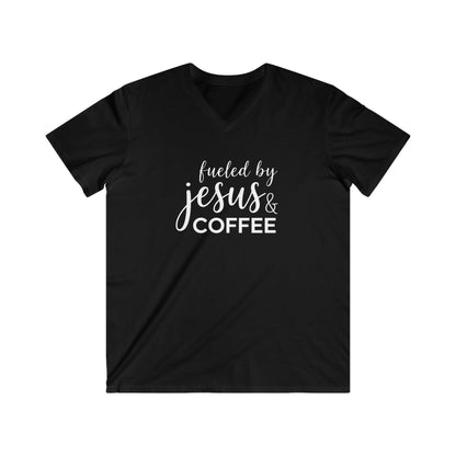 FUELED BY JESUS - V-NECK PREMIUM T-SHIRT