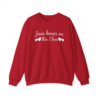 JESUS KNOWS ME THIS I LOVE - MEDIUM-HEAVY WEIGHT SWEATSHIRT