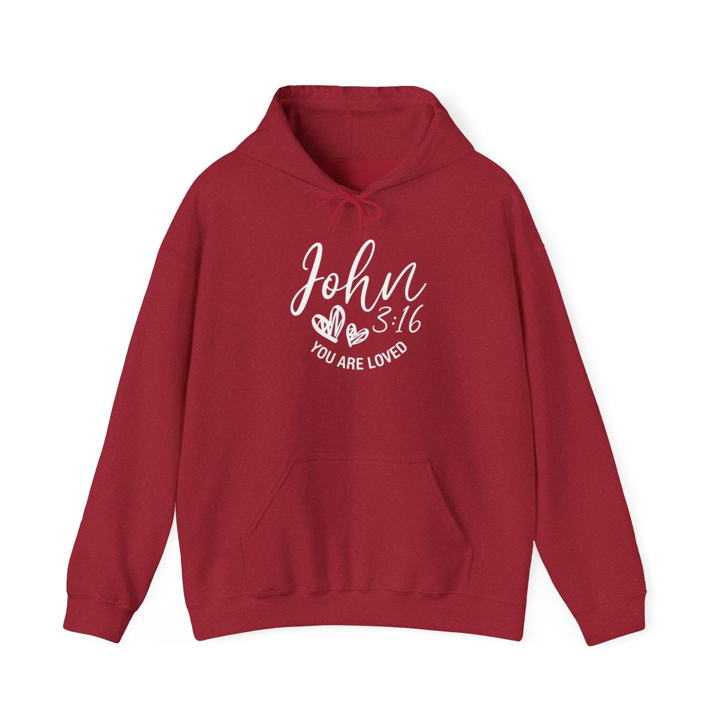 YOU ARE LOVE JOHN 3:16 - MEDIUM-HEAVY WEIGHT HOODIE