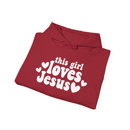 THIS GIRL LOVES JESUS - MEDIUM-HEAVY WEIGHT HOODIE