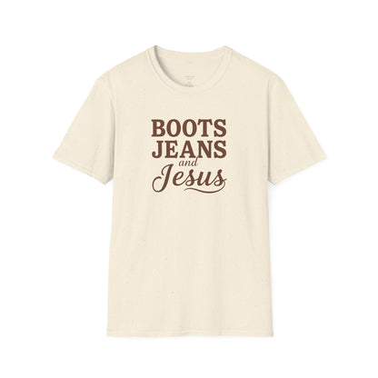 BOOT JEANS AND JESUS - PREMIUM T-SHIRT