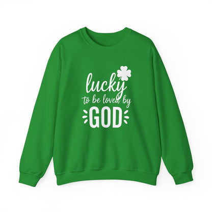 LUCKY TO BE LOVED BY GOD - MEDIUM-HEAVY WEIGHT SWEATSHIRT