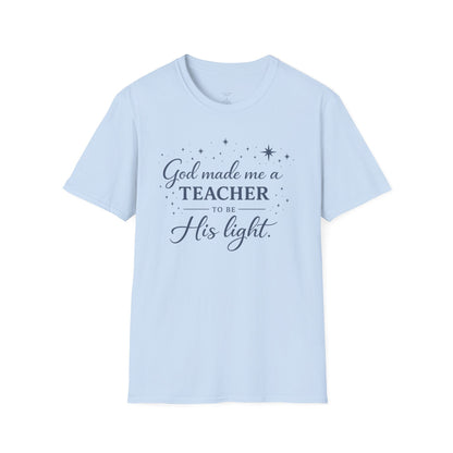 GOD MADE ME A TEACHER/FRONT ONLY - PREMIUM-T-SHIRT