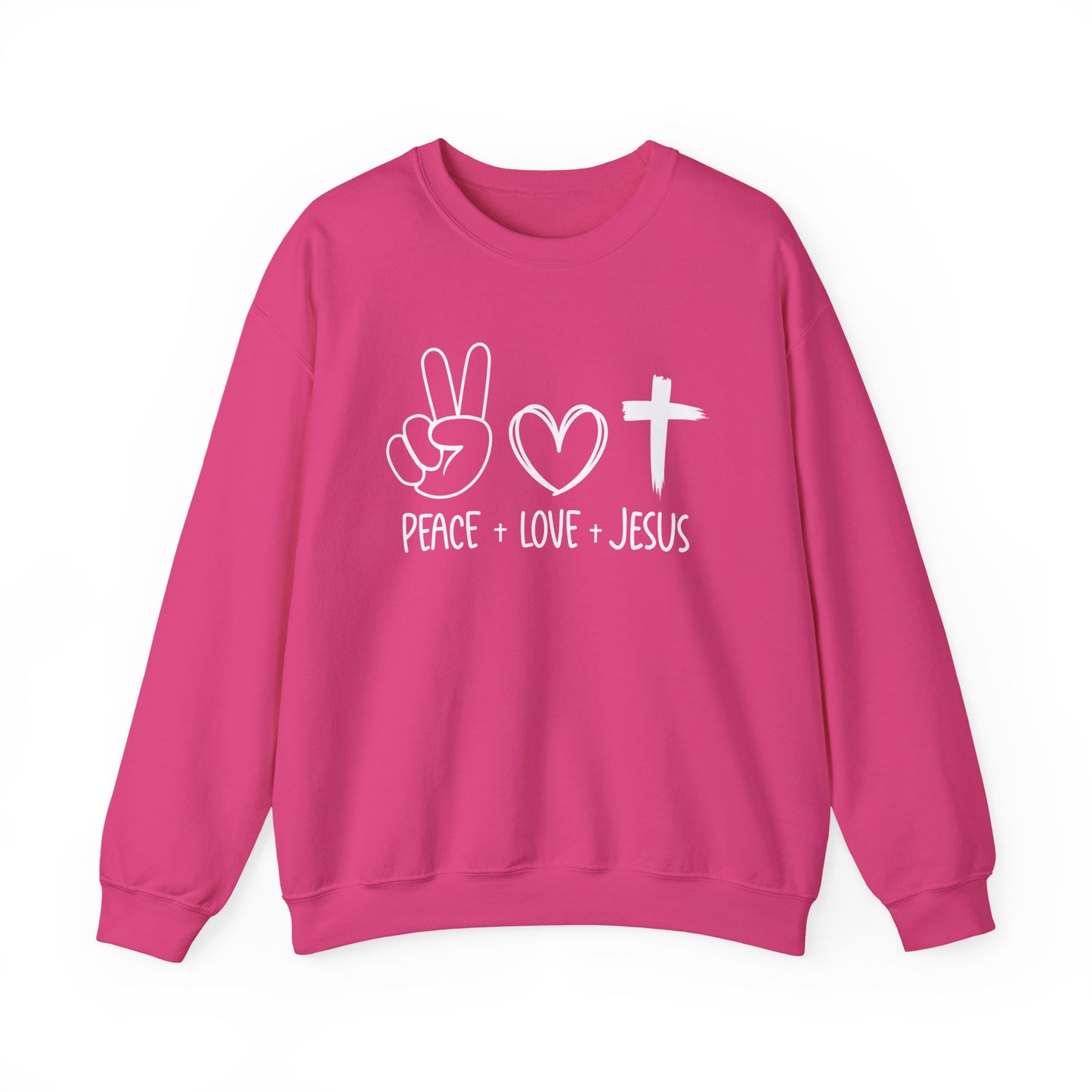 PEACE LOVE JESUS - MEDIUM-HEAVY WEIGHT SWEATSHIRT