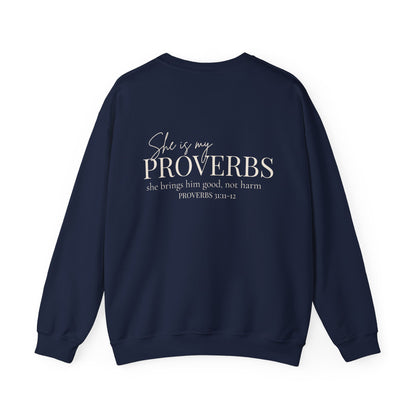SHE IS MY PROVERBS - MEDIUM-HEAVY WEIGHT  SWEATSHIRT
