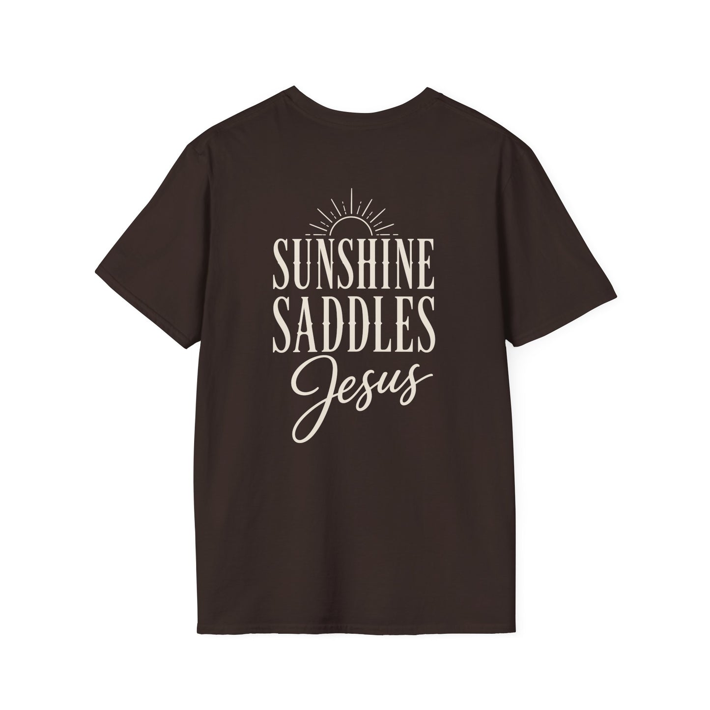 JESUS SUNSHINE SADDLES - PREMIUM T-SHIRT