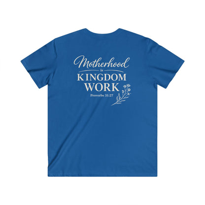 MOTHERHOOD IS KINGDOM WORK FLORAL - V-NECK PREMIUM T-SHIRT