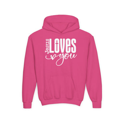 JESUS LOVES YOU - YOUTH MEDIUM-HEAVY WEIGHT HOODIE