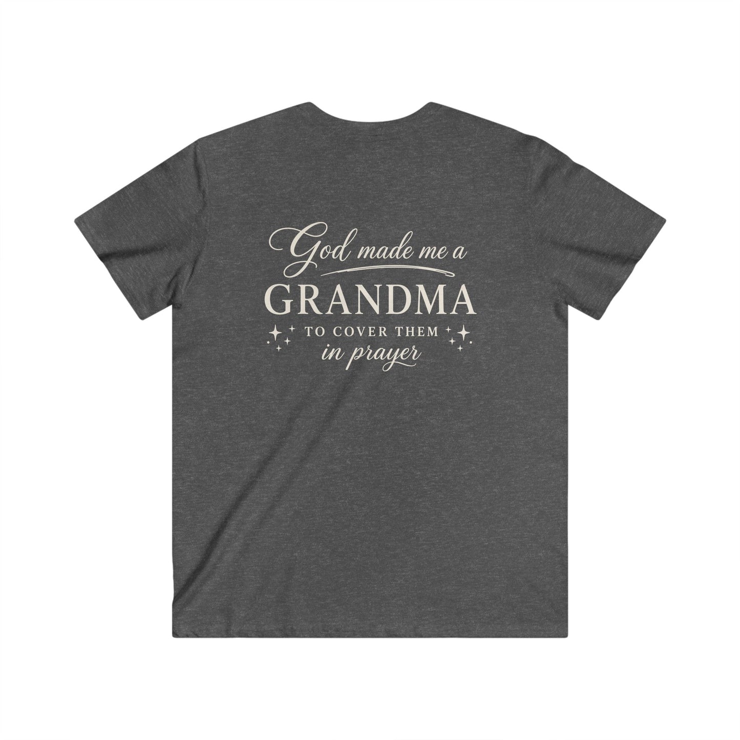 GOD MADE ME A GRANDMA - V-NECK PREMIUM T-SHIRT