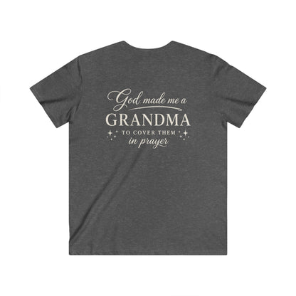 GOD MADE ME A GRANDMA - V-NECK PREMIUM T-SHIRT