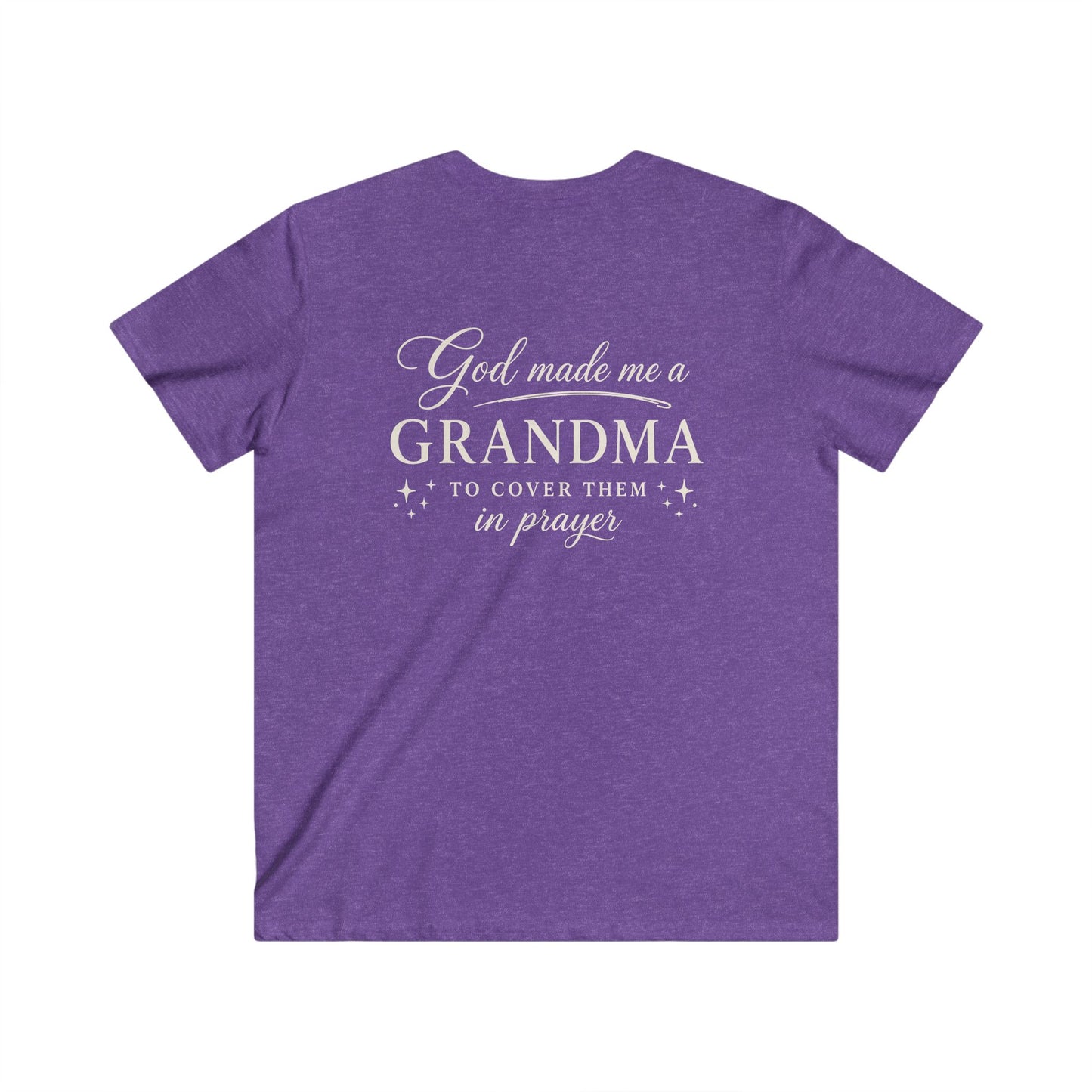 GOD MADE ME A GRANDMA - V-NECK PREMIUM T-SHIRT