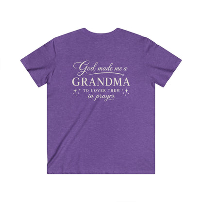 GOD MADE ME A GRANDMA - V-NECK PREMIUM T-SHIRT