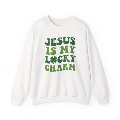 JESUS IS MY LUCKY CHARM - MEDIUM-HEAVY WEIGHT SWEATSHIRT