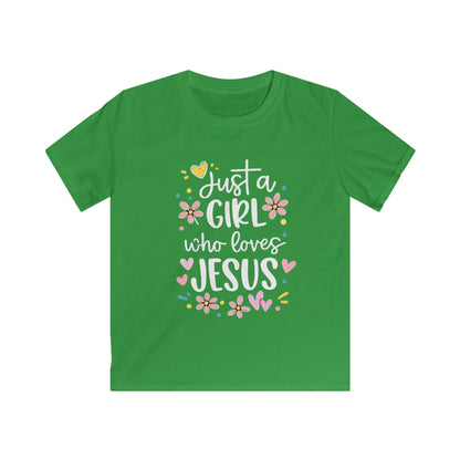 JUST A GIRL WHO LOVES JESUS - YOUTH PREMIUM T-SHIRT
