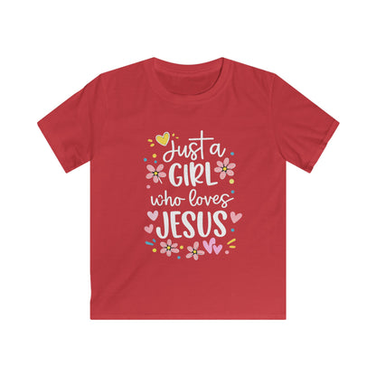 JUST A GIRL WHO LOVES JESUS - YOUTH PREMIUM T-SHIRT