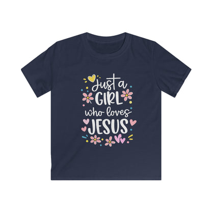 JUST A GIRL WHO LOVES JESUS - YOUTH PREMIUM T-SHIRT