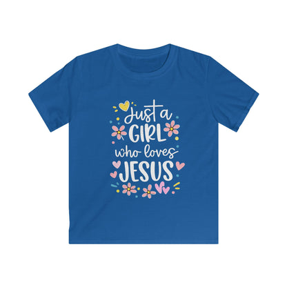 JUST A GIRL WHO LOVES JESUS - YOUTH PREMIUM T-SHIRT