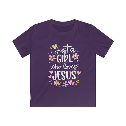 JUST A GIRL WHO LOVES JESUS - YOUTH PREMIUM T-SHIRT