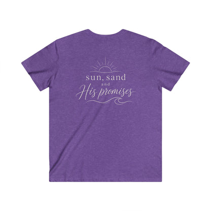 SUN SAND HIS PROMISES - V-NECK PREMIUM T-SHIRT