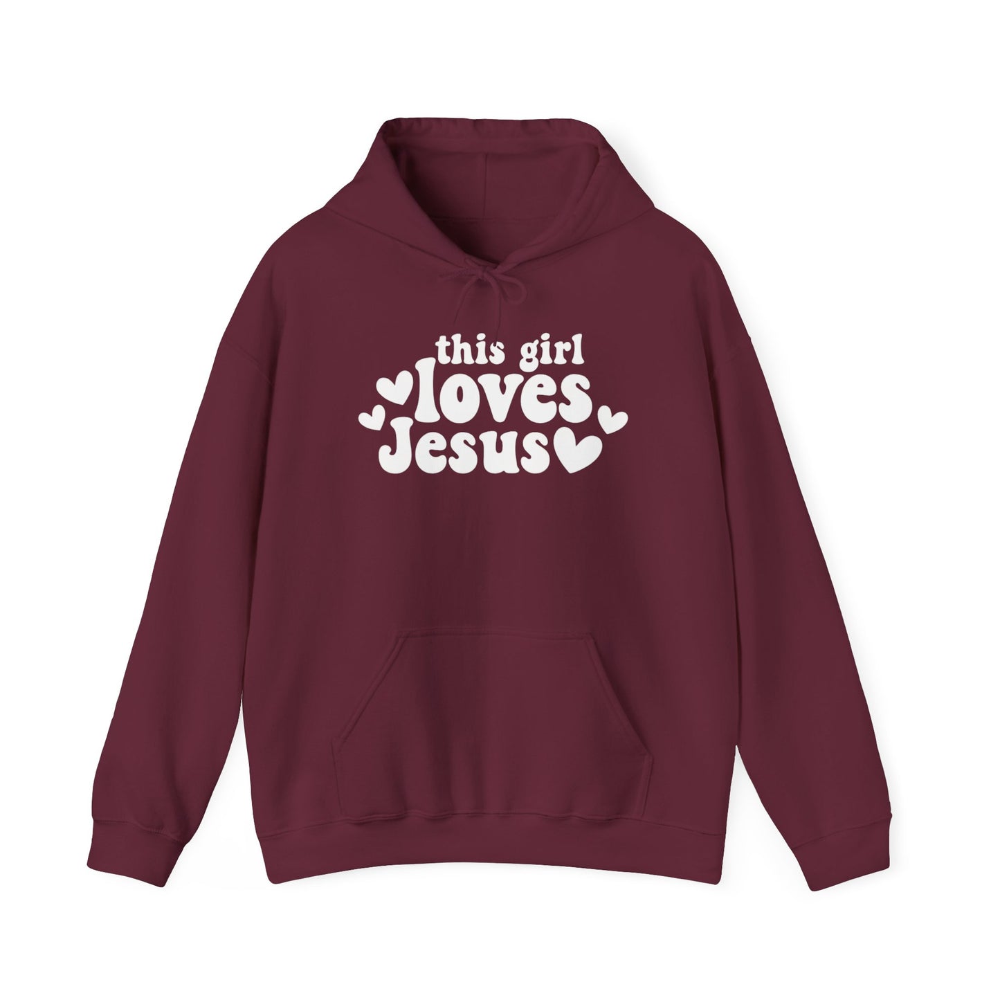 THIS GIRL LOVES JESUS - MEDIUM-HEAVY WEIGHT HOODIE