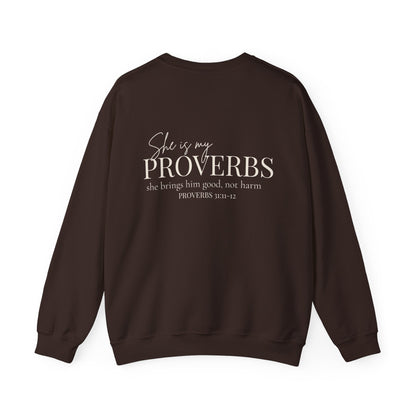 SHE IS MY PROVERBS - MEDIUM-HEAVY WEIGHT  SWEATSHIRT
