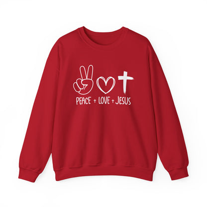 PEACE LOVE JESUS - MEDIUM-HEAVY WEIGHT SWEATSHIRT