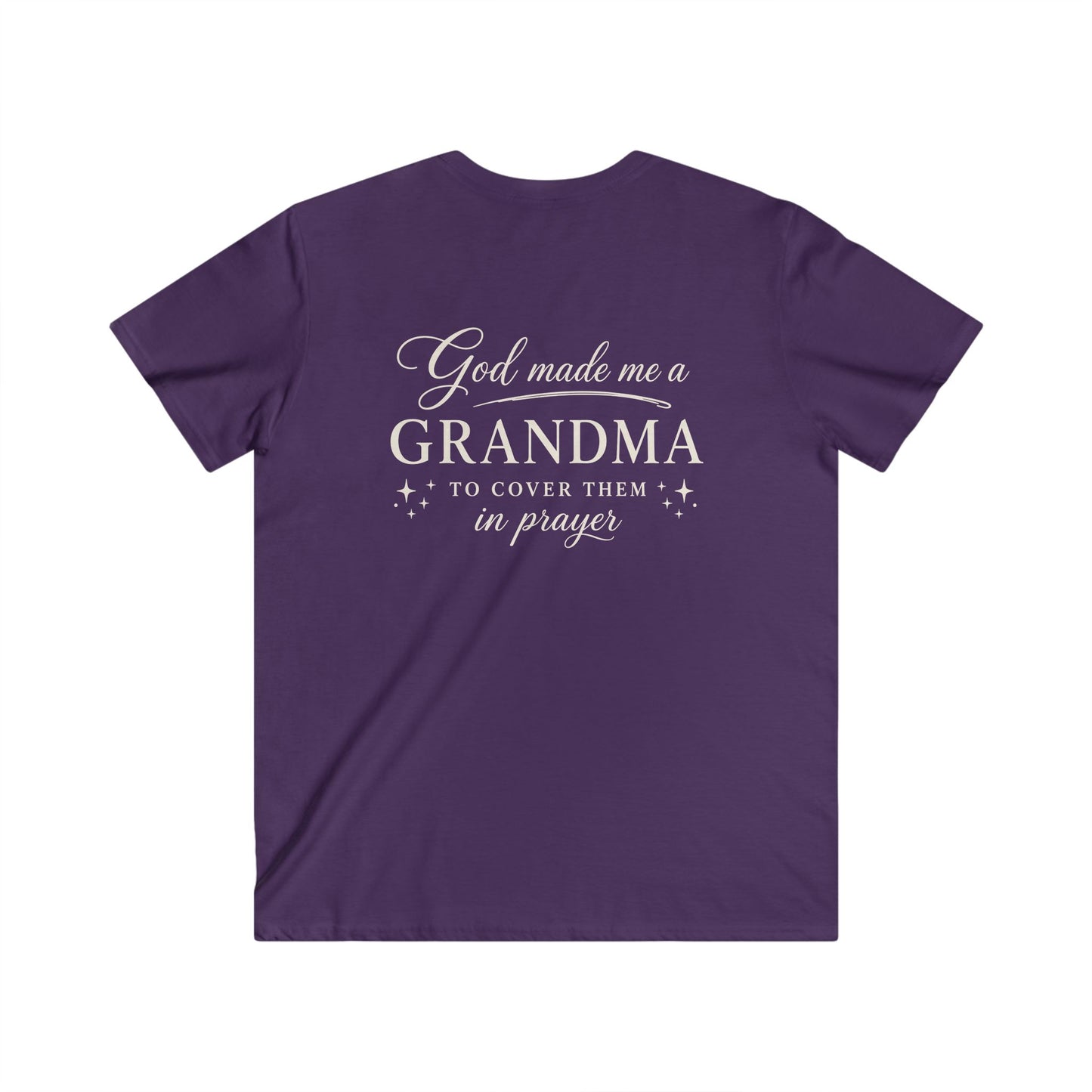 GOD MADE ME A GRANDMA - V-NECK PREMIUM T-SHIRT