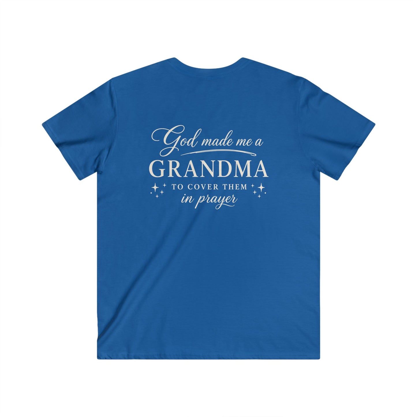 GOD MADE ME A GRANDMA - V-NECK PREMIUM T-SHIRT