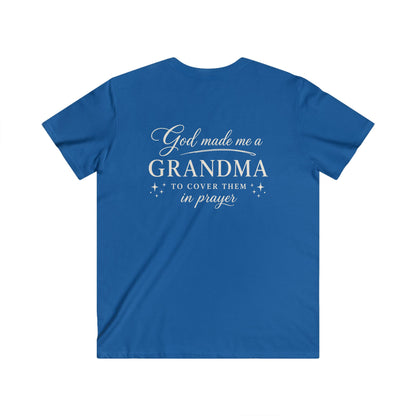 GOD MADE ME A GRANDMA - V-NECK PREMIUM T-SHIRT