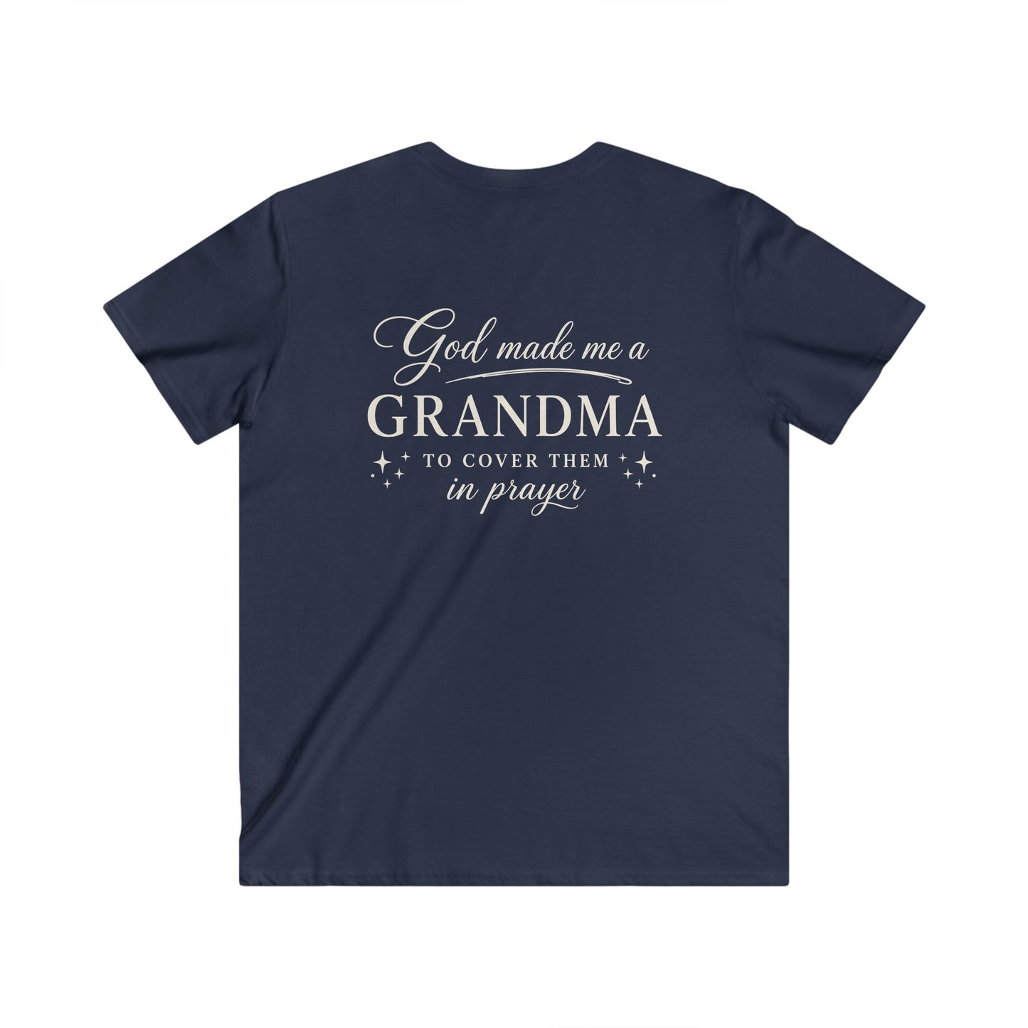 GOD MADE ME A GRANDMA - V-NECK PREMIUM T-SHIRT