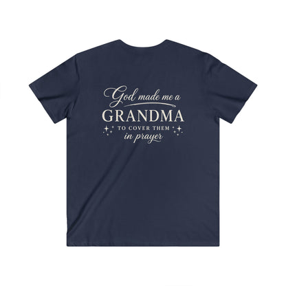 GOD MADE ME A GRANDMA - V-NECK PREMIUM T-SHIRT