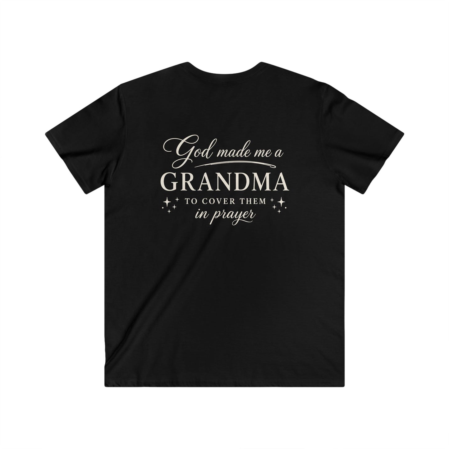 GOD MADE ME A GRANDMA - V-NECK PREMIUM T-SHIRT