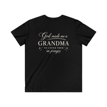 GOD MADE ME A GRANDMA - V-NECK PREMIUM T-SHIRT