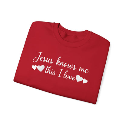 JESUS KNOWS ME THIS I LOVE - MEDIUM-HEAVY WEIGHT SWEATSHIRT