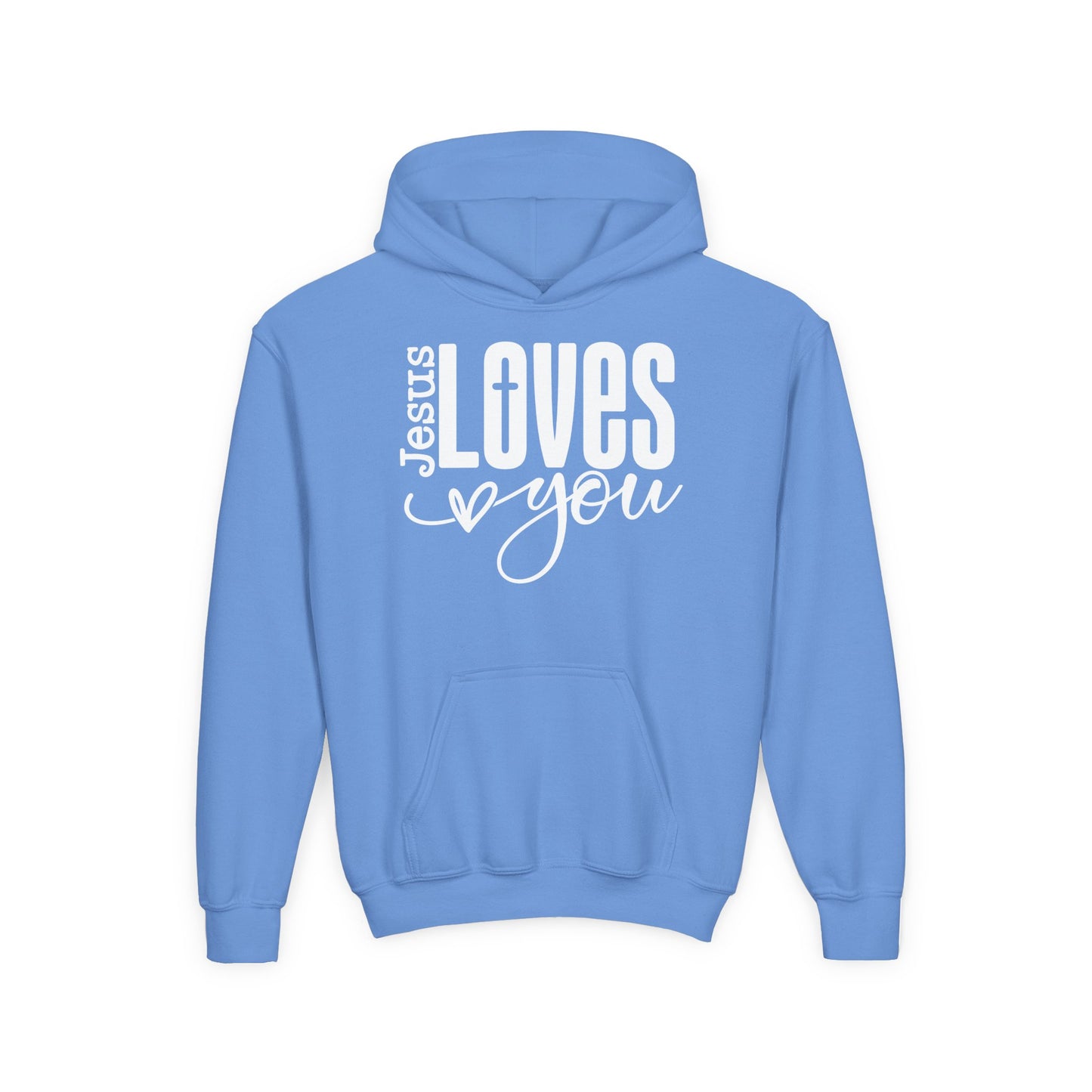 JESUS LOVES YOU - YOUTH MEDIUM-HEAVY WEIGHT HOODIE
