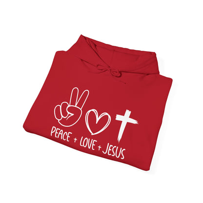 PEACE LOVE JESUS - MEDIUM-HEAVY WEIGHT HOODIE