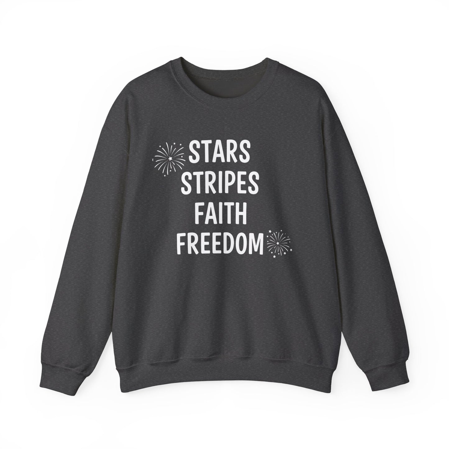 STARS STRIPES FAITH FREEDOM - MEDIUM-HEAVY WEIGHT SWEATSHIRT