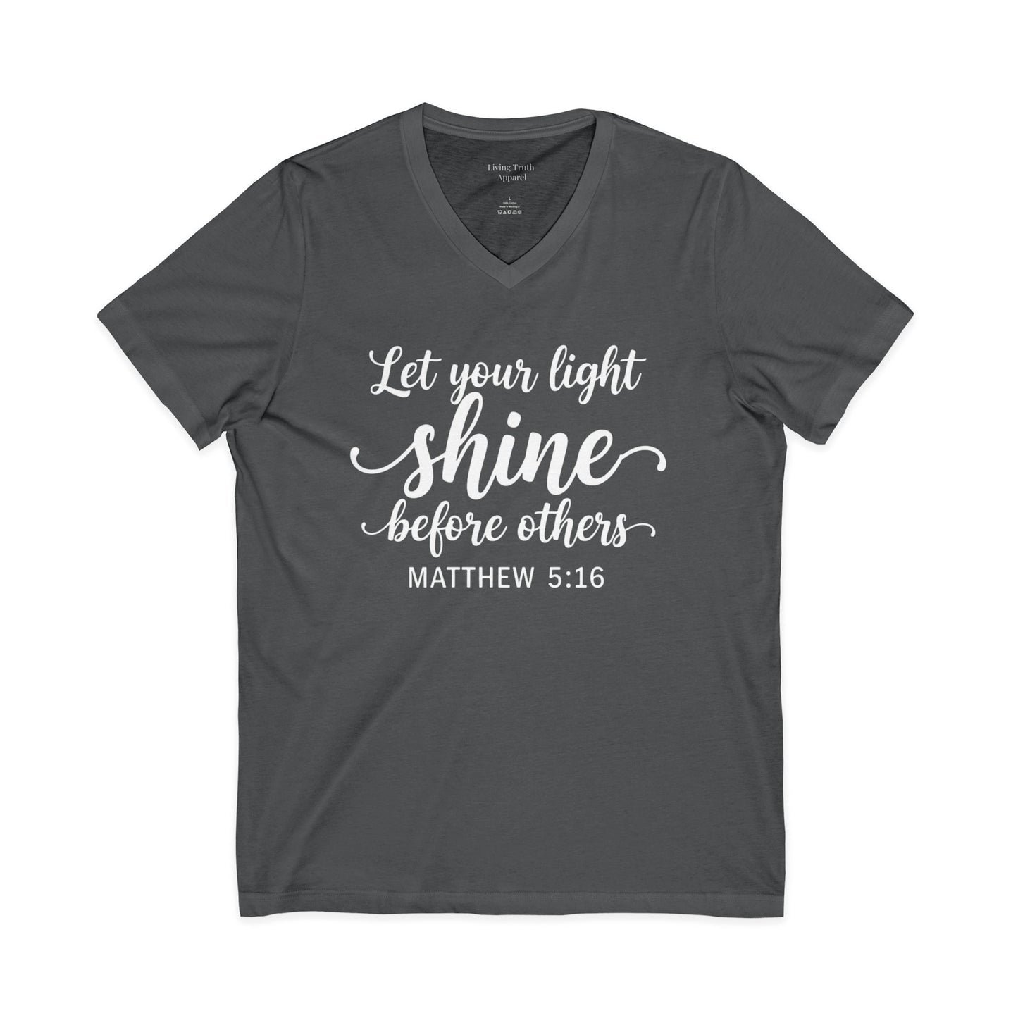 LET YOUR LIGHT SHINE- V-NECK PREMIUM T-SHIRT