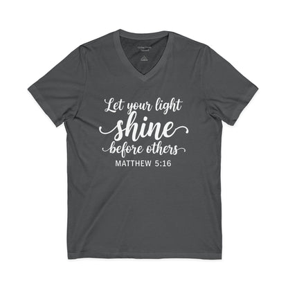 LET YOUR LIGHT SHINE- V-NECK PREMIUM T-SHIRT