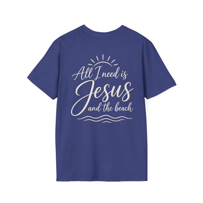 ALL I NEED IS JESUS AND THE BEACH F/B - PREMIUM T-SHIRT