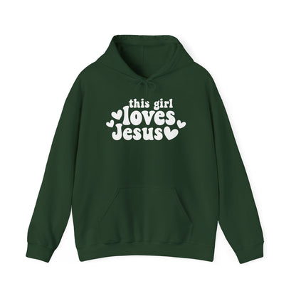 THIS GIRL LOVES JESUS - MEDIUM-HEAVY WEIGHT HOODIE
