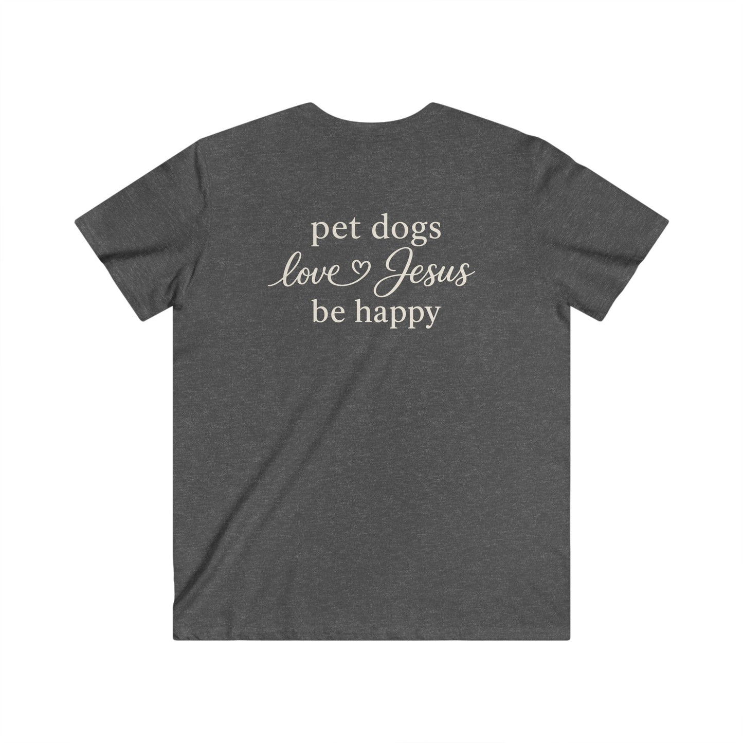 PET DOGS LOVE JESUS - V-NECK PREMIUM T-SHIRT