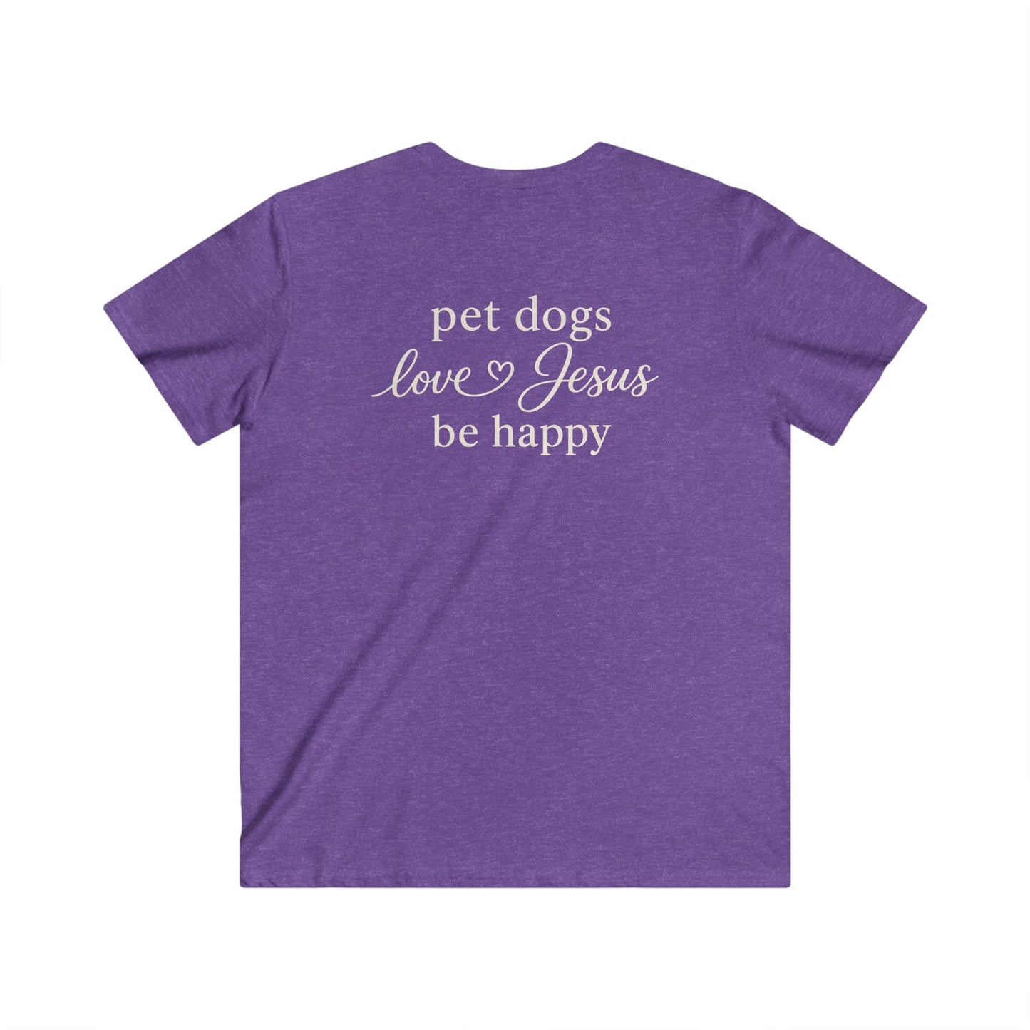 PET DOGS LOVE JESUS - V-NECK PREMIUM T-SHIRT