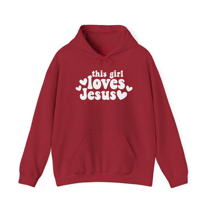 THIS GIRL LOVES JESUS - MEDIUM-HEAVY WEIGHT HOODIE
