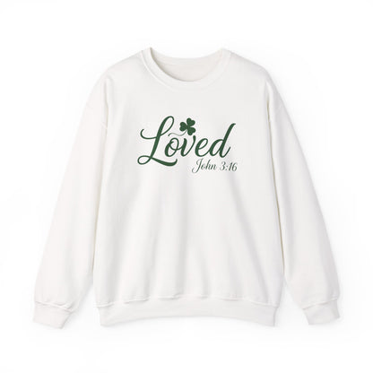 LOVED JOHN 3:16 ST PATRICKS DAY - MEDIUM-HEAVY WEIGHT SWEATSHIRT