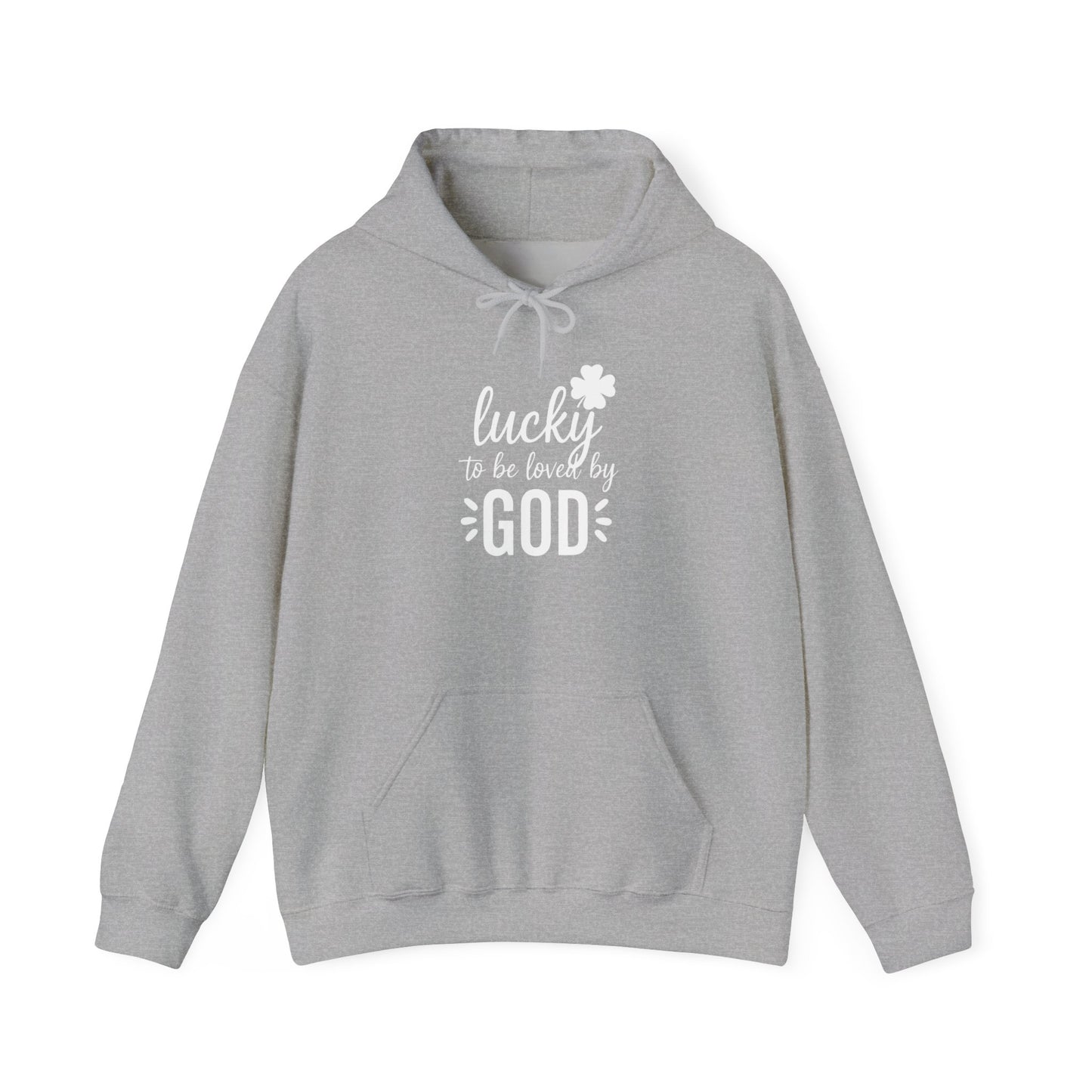 LUCKY TO BE LOVED BY GOD - MEDIUM-HEAVY WEIGHT HOODIE