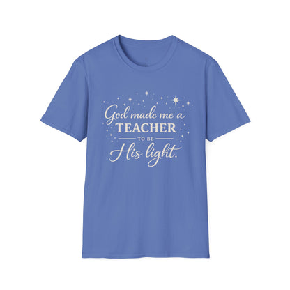 GOD MADE ME A TEACHER/FRONT ONLY - PREMIUM-T-SHIRT