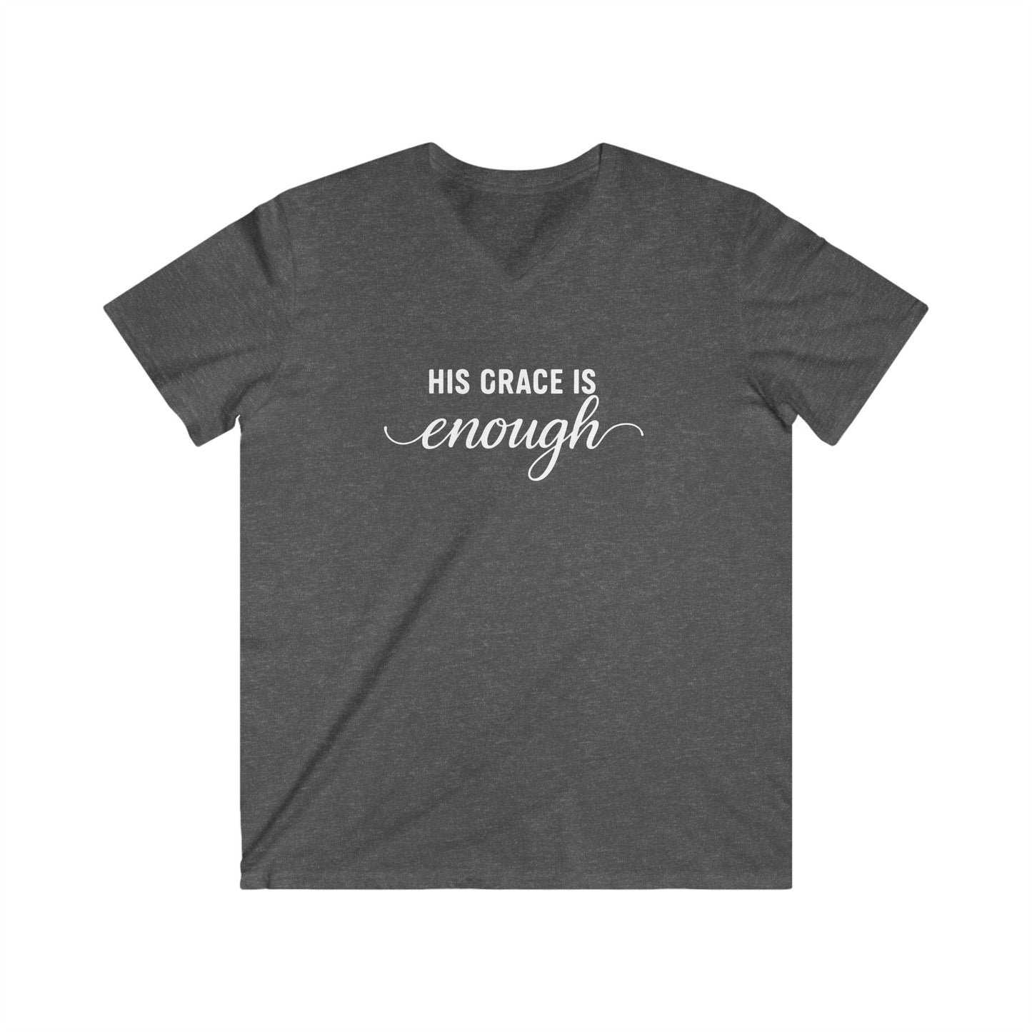 HIS GRACE IS ENOUGH -V-NECK PREMIUM T-SHIRT
