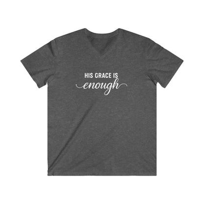 HIS GRACE IS ENOUGH -V-NECK PREMIUM T-SHIRT