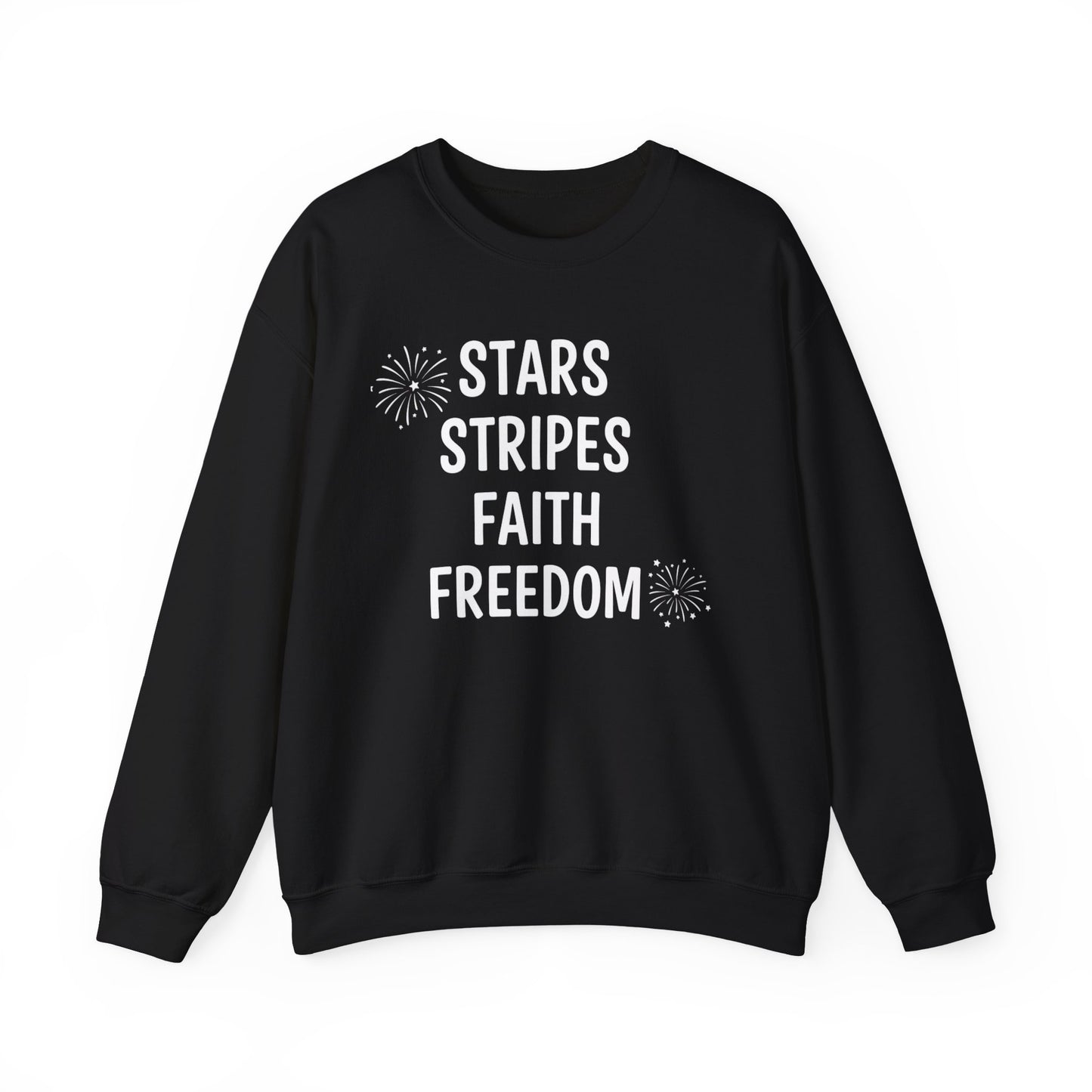 STARS STRIPES FAITH FREEDOM - MEDIUM-HEAVY WEIGHT SWEATSHIRT